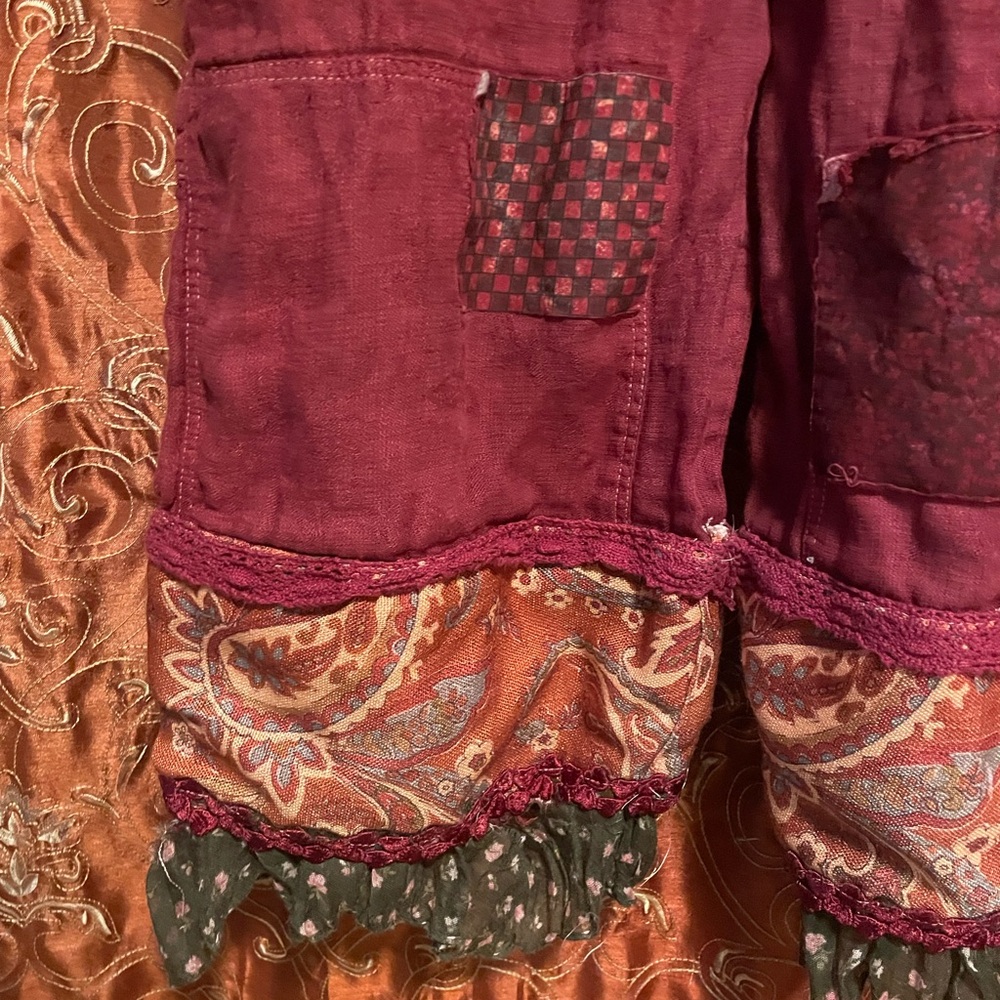 Bohemian Upcycled Linen Overalls